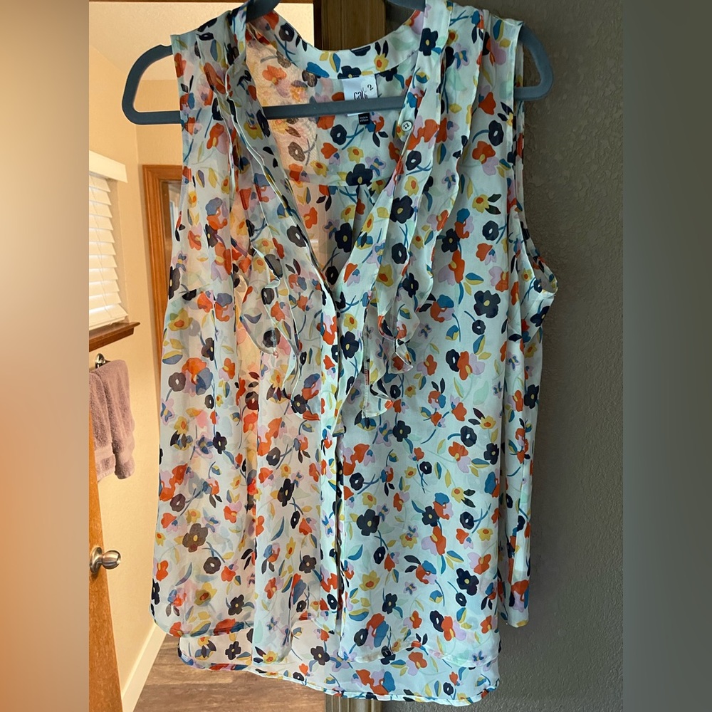 Cabi Tux Ruffle Top 2022 Collection XXL